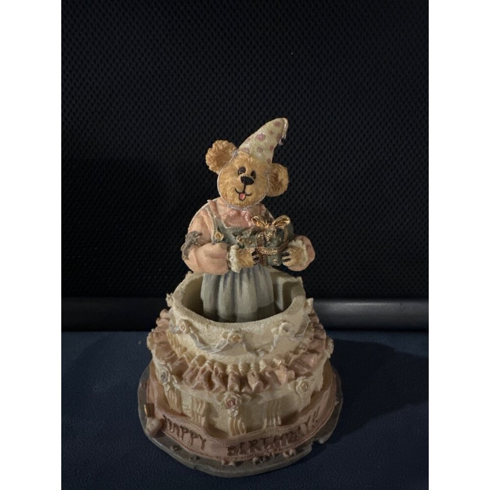 Boyds Bears & Friends Bearstone Collection Happy Birthday Bear Figure In Origina